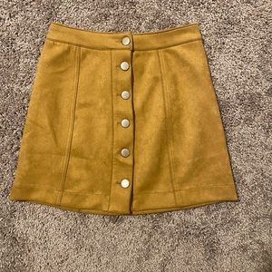Faux Leather Button Up Skirt